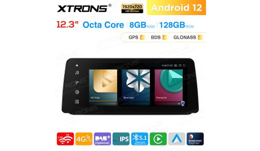 12.3 inch Qualcomm Snapdragon 662 Android 8GB+128GB Car Stereo Multimedia Player for BMW 3 Series E90/E91/E92/E93 with No Original Display