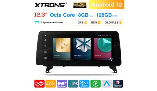 12.3 inch Qualcomm Snapdragon 662 Android 8GB+128GB Car Stereo Multimedia Player for BMW X5 E70 / X6 E71 Left Driving Vehicles CIC