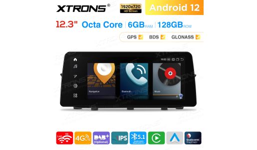 12.3 inch Qualcomm Snapdragon 662 Android 6GB+128GB Car Stereo Multimedia Player for BMW X1 E84 with No Original Display