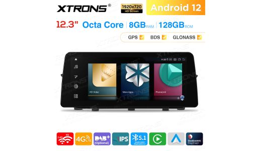 12.3 inch Qualcomm Snapdragon 662 Android 8GB+128GB Car Stereo Multimedia Player for BMW X1 E84 with No Original Display