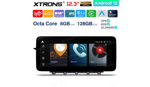 12.3 inch Qualcomm Snapdragon 662 Android 8GB+128GB Car Stereo Multimedia Player for Mercedes-Benz GLK-Class X204 (2008-2012)