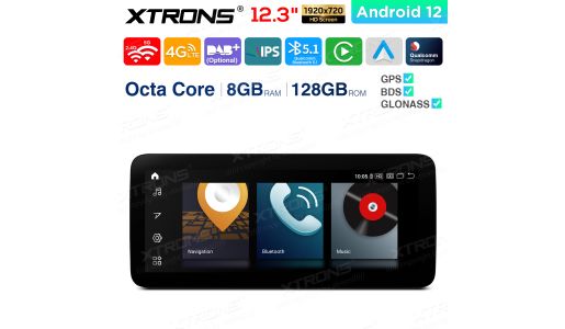 12.3 inch Qualcomm Snapdragon 662 Android 8GB+128GB Car Stereo Multimedia Player for Mercedes-Benz A-Class W176 /CLA-Class C117 / GLA-Class X156 / G-Class W463 NTG 4.5/4.7