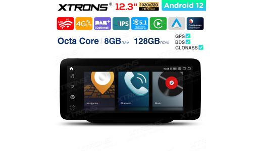 12.3 inch Qualcomm Snapdragon 662 Android 8GB+128GB Car Stereo Multimedia Player for Mercedes-Benz B-Class W246 (2012-2015) Left Driving Vehicles