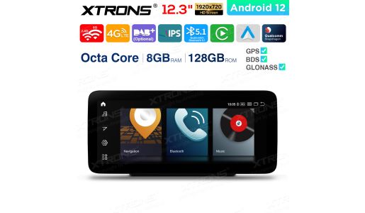 12.3 inch Qualcomm Snapdragon 662 Android 8GB+128GB Car Stereo Multimedia Player for Mercedes-Benz C-Class W205 / GLC-Class X253 / V-Class W447 / X-Class