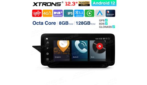 12.3 inch Qualcomm Snapdragon 662 Android 8GB+128GB Car Stereo Multimedia Player for Mercedes-Benz E-Class W212/S212 (2015-2016) Left Driving Vehicles