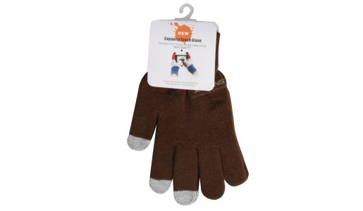 Touch Screen Winter Warm Knit Gloves (Brown)