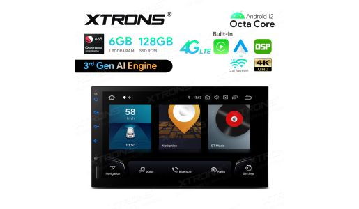 7 inch Qualcomm Snapdragon 665 AI Solution Android Octa Core 6GB RAM + 128GB ROM Car Stereo Navigation System (4G LTE*) Universal Double Din