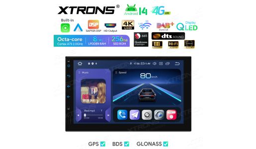 7 inch Octa Core Android 14 8GB+256GB Car Navigation System (4G LTE*) Universal Double Din Size