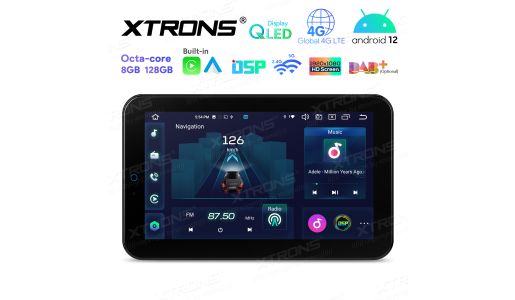 12.8 inch Rotatable QLED Display Android Universal Car Stereo Multimedia Player 1920*1080 HD Screen Octa-core Processor 8GB RAM & 128GB ROM