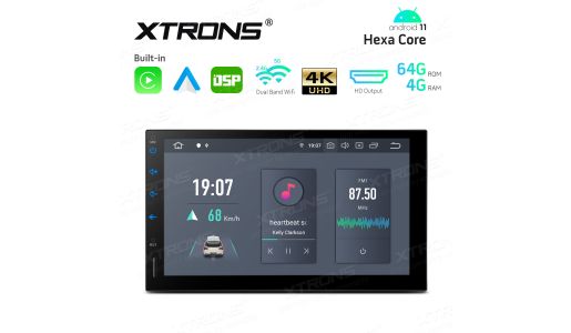 7 inch In-Dash Android 11 Hexa-Core 4G RAM+64GB ROM Car Navigation System with Built-in CarAutoPlay and Android Auto and DSP with HD Output