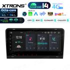 8.8 Inch 4+64GB Global 4G Android 14 IPS Car Stereo Multimedia Player Built-in AKM DSP Gyroscope Sensors for Audi