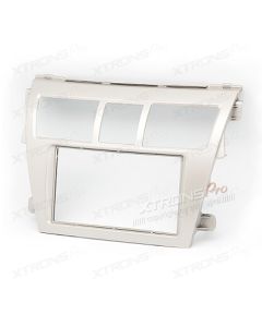 Silver Double Din Car CD Stereo Fitting Kit Fascia Panel for TOYOTA Vios Belta Yaris Sedan