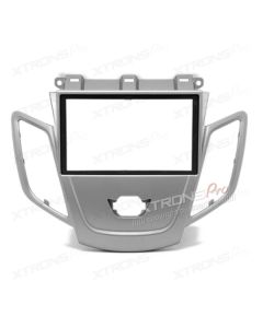 Silver Double Din CD Radio Facia Fascia Panel Surround for FORD Fiesta 2008+