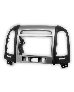 Silver & Black Double Din CD Radio Facia Fascia Panel Surround for HYUNDAI Santa Fe