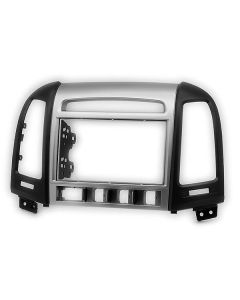 Silver & Black Double Din CD Radio Facia Fascia Panel Surround for HYUNDAI Santa Fe
