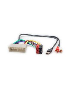 HYUNDAI,KIA ISO Car Radio Adaptor Cable for Power and Speakers with AUX & USB