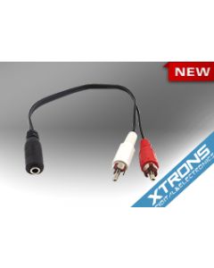 29cm 3.5mm Jack Female To 2x RCA Male Phono Adapter Splitter Cable