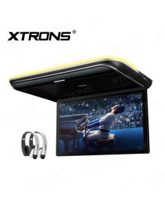 19.5 inch HD Digital TFT 16:9 Screen Ultra-thin Roof Mounted Player with Built-in Speakers and Colourful Aura Light & 2pcs headphones