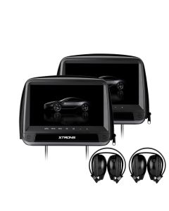2x9"  Digital  Screen Button In  Car Headrest DVD Player with HDMI input and Zipper Cover 2 pcs Headphone