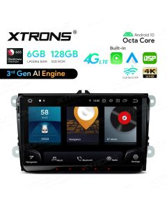 9 inch Qualcomm Snapdragon 665 AI Solution Android 10.0 Octa Core 6GB RAM + 128GB ROM Car Stereo Navigation System (4G LTE*) Universal Custom Fit for VW/SKODA/SEAT