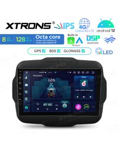 9 inch QLED Display Android Car Stereo Multimedia Player Octa core Processor 8GB RAM & 128GB ROM Custom Fit for Jeep