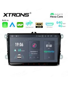 9 inch In-Dash Android Hexa-Core 64bit Processor 4G RAM + 64GB ROM Car Navigation System with HD Output with Built-in Carplay and Android Auto and DSP Custom Fit for VW/SKODA/SEAT