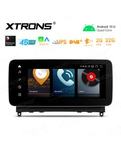 10.25 inch Android GPS Navigation Multimedia Player with Built-in CarPlay and Android Auto and 4G LTE Support Carriers in Asia and Europe for Mercedes-Benz C-Class W204 