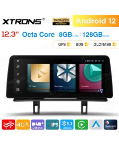 12.3 inch Qualcomm Snapdragon 662 Android 8GB+128GB Car Stereo Multimedia Player for BMW 1 Series E81/E82/E87/E88 with No Original Display