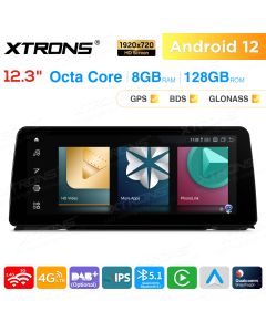 12.3 inch Qualcomm Snapdragon 662 Android 8GB+128GB Car Stereo Multimedia Player for BMW 3 Series F30 F31 F34/4 Series F32 F33 F36 Left Driving Vehicles NBT