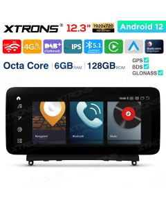 12.3 inch Qualcomm Snapdragon 662 Android 6GB+128GB Car Stereo Multimedia Player for Mercedes-Benz C-Class W204 (2007-2010)