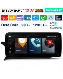 12.3 inch Qualcomm Snapdragon 662 Android 8GB+128GB Car Stereo Multimedia Player for Mercedes-Benz C-Class W204 (2011-2014) Left Driving Vehicles