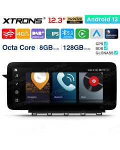 12.3 inch Qualcomm Snapdragon 662 Android 8GB+128GB Car Stereo Multimedia Player for Mercedes-Benz GLK-Class X204 (2013-2015) Left Driving Vehicles
