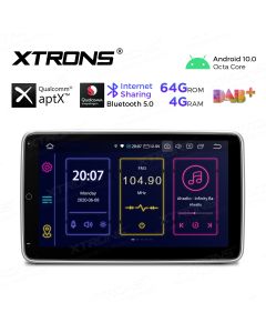 10.1 inch Android 10.0 Octa-Core 64G ROM + 4G RAM Qualcomm Bluetooth Double Din Rotatable Touch Screen Car Stereo Multimedia Player