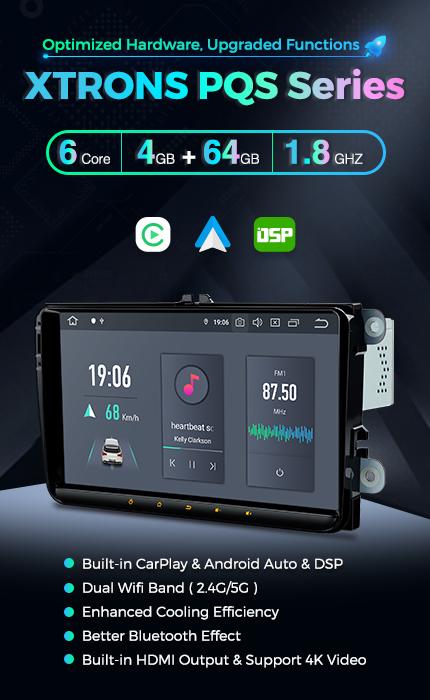 XTRONS PQS series upgraded with optimized hardware and built in carplay&Android auto&DSP