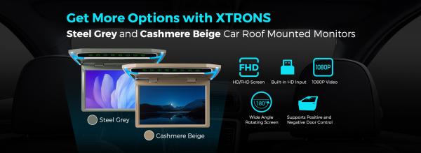 XTRONS New Car Roof Mounted Monitors with Steel Grey and Cashmere Beige！