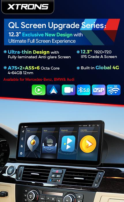 XTRONS 12.3 inch Exclusive Design 4+64GB QL Series for Mercedes Benz/BMW Screen Upgrade