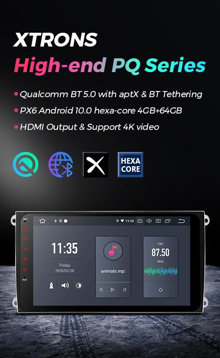 PX6 PQ Hexa-Core Upgraded to Android 10.0 with Qualcomm BT with aptX & BT Tethering